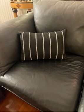 Black Striped with silver sparkling accents Decorative Throw Pillow - Brand: